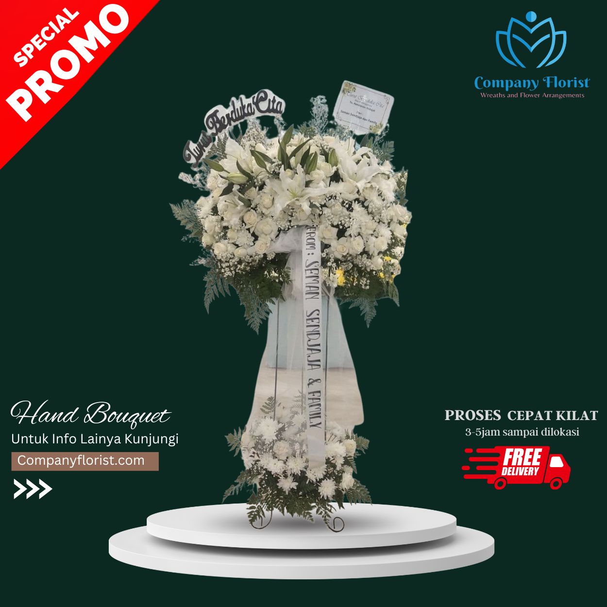 Standing Flowers Custom Design – Sesuai Tema Acara – Company Florist